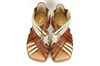 Platte sandalen met vierkante neus - bruin zilver foto 3