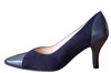 Elegante pump met leer en suede combinatie -blauw foto 1