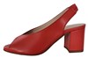 Peeptoe Slingback met blokhak - rood leer foto 1