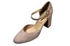 Pumps met blokhak en bandjes - Beige suede foto 2