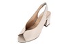 Peeptoe Slingback met blokhak - roomwit leer foto 2