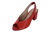 Peeptoe Slingback met blokhak - rood leer foto 2