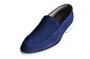 Loafer met witte zool - blauw suede foto 2