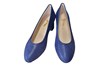 Comfortabele pumps met subtiele print -blauw suede foto 3