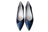 Elegante pump met leer en suede combinatie -blauw foto 3