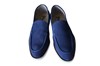 Loafer met witte zool - blauw suede foto 3