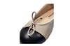 Soepele lak neus ballerina -beige leer foto 5