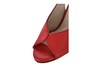 Peeptoe Slingback met blokhak - rood leer foto 5