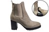 Comfortabele trendy Chelsea boots met hak - beige/grijs suede foto 6