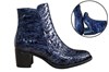 Unieke enkellaarzen croco-look - blauw/zwart foto 6