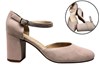 Pumps met blokhak en bandjes - Beige suede foto 6