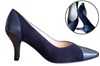 Elegante pump met leer en suede combinatie -blauw foto 6