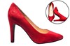 Spitse pumps - rood suede foto 6