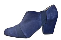 Hogere enkelpumps -donkerblauw suede in grote sizes