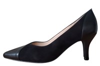 Elegante pump met leer en suede combinatie -zwart