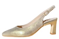 Slingback pumps met trendy hak -champagne nubuck in kleine maten