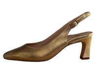 Slingback pumps met trendy hak -goud nubuck in grote sizes