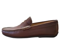 luxe mocassins-bruin leer