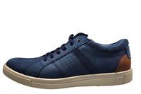 Casual sneakers -mat blauw leer in grote sizes