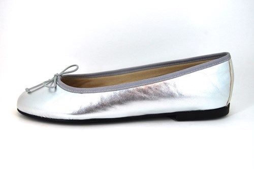 taal diameter Dierentuin Zilveren soepele ballerina's | Kleine Maten | Trouwschoenen | Stravers Luxe  Schoenen