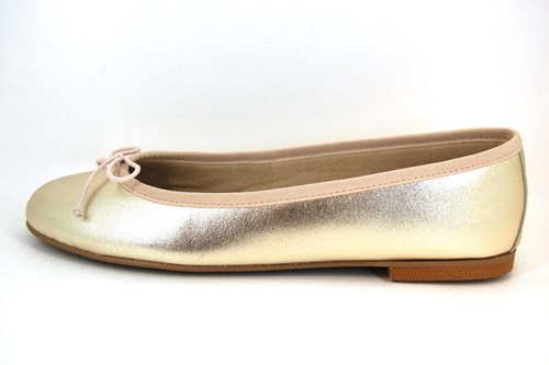 Soepele ballerina's - champagne goud | Kleine | Ballerina's | Stravers Luxe Schoenen