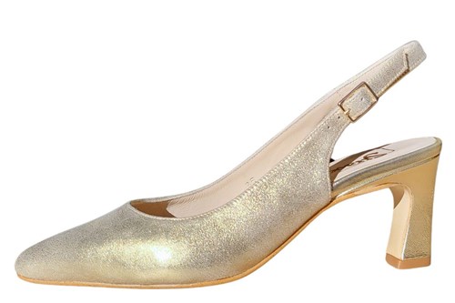 Slingback pumps met trendy hak -champagne nubuck