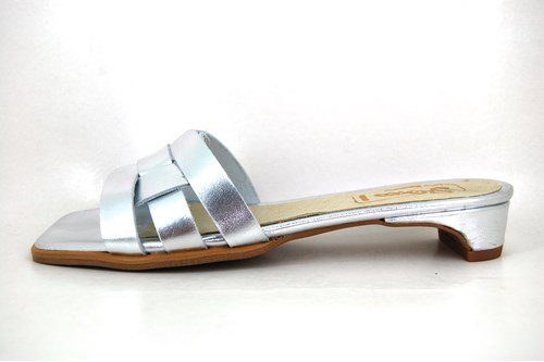 eenzaam Reinig de vloer architect Zilveren Slipper Sandalen Lage Hak | Grote Maten | Sandalen & Slippers |  Stravers Luxe Schoenen