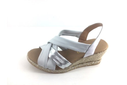 Relatief etiket Oneerlijk Espadrilles Sandalen Sleehakken - wit | Grote Maten | Sandalen & Slippers |  Stravers Luxe Schoenen